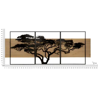 PANEL ŚCIENNY LAGOS FERRO E WOOD ZESTAW 3 SZT 204X2X80 cm (72X2X80-60X2X80)
